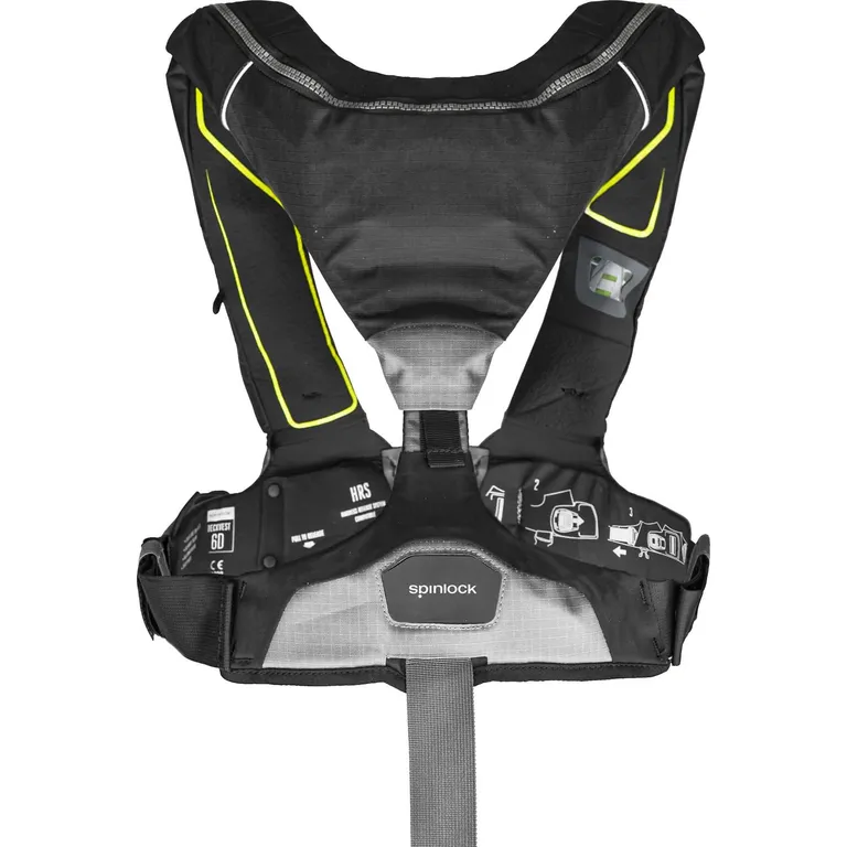 Spinlock Deckvest 6D 170N automatisk oppblåsbar redningsvest (sort)