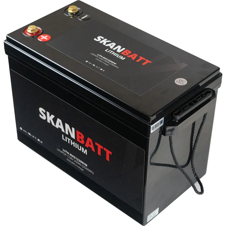 Skanbatt Litium Basic kompakt LiFePo4 12V batteri 200Ah m/200A BMS
