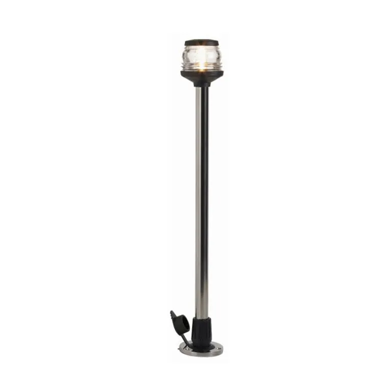 Lanternemast 1m, avtagbar horisontal, rustfritt stål AISI 316