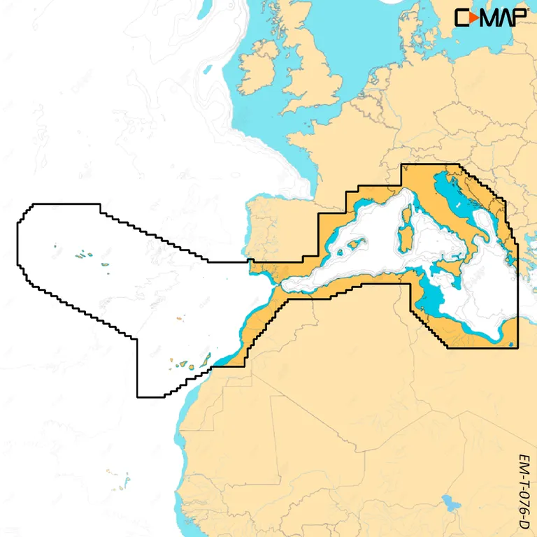 C-Map Reveal M-EM-Y076-MS Sørvest-europeiske kyster