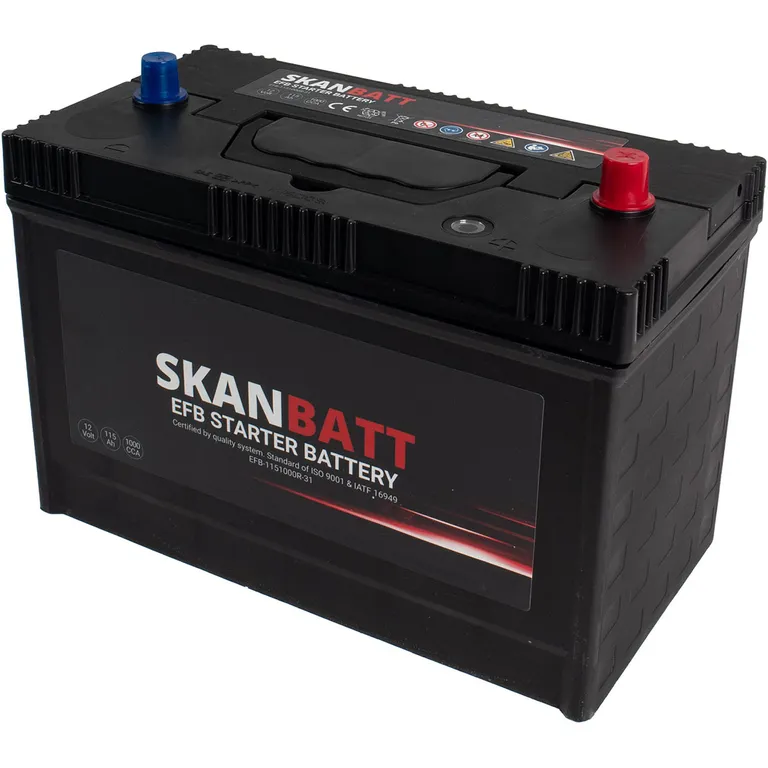 SKANBATT EFB Startbatteri 12V 115AH 1000CCA (330x173x239mm)