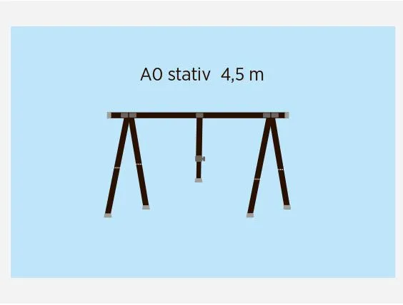 Norena A0 bakkestativ for motorbåter opptil 14 fot, mønelengde 4,5 m