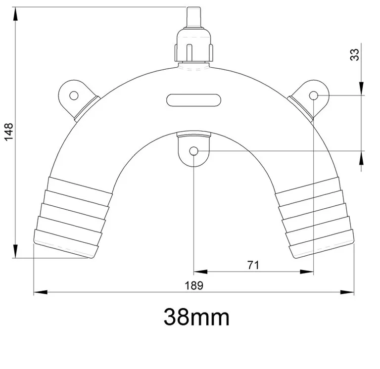 Trudesign svanehals i kompositt.For 38mm slange.