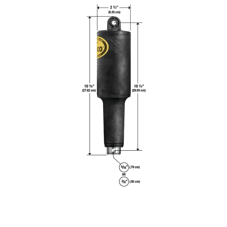 Lenco 101XDS kort sylinder for trimplan, 12V, stroke 2 ¼”, lengde 10 7/8",  bolt 5/16"