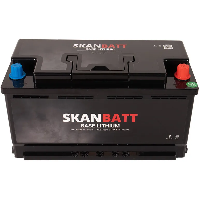 Skanbatt Base Lithium 12V 150Ah 150A BMS Bluetooth Heat Bobil