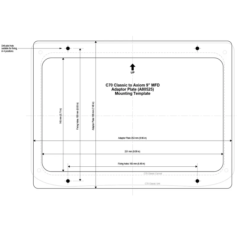 Raymarine adapterplate C70 til Axiom 9
