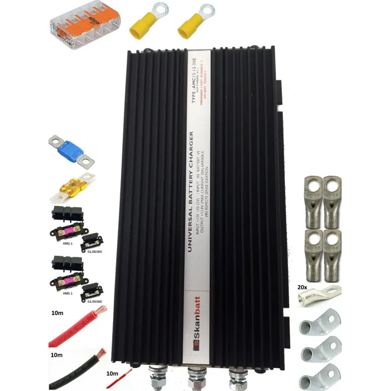 Skanbatt DC-DC ladepakke med monteringskit, 12V 66A
