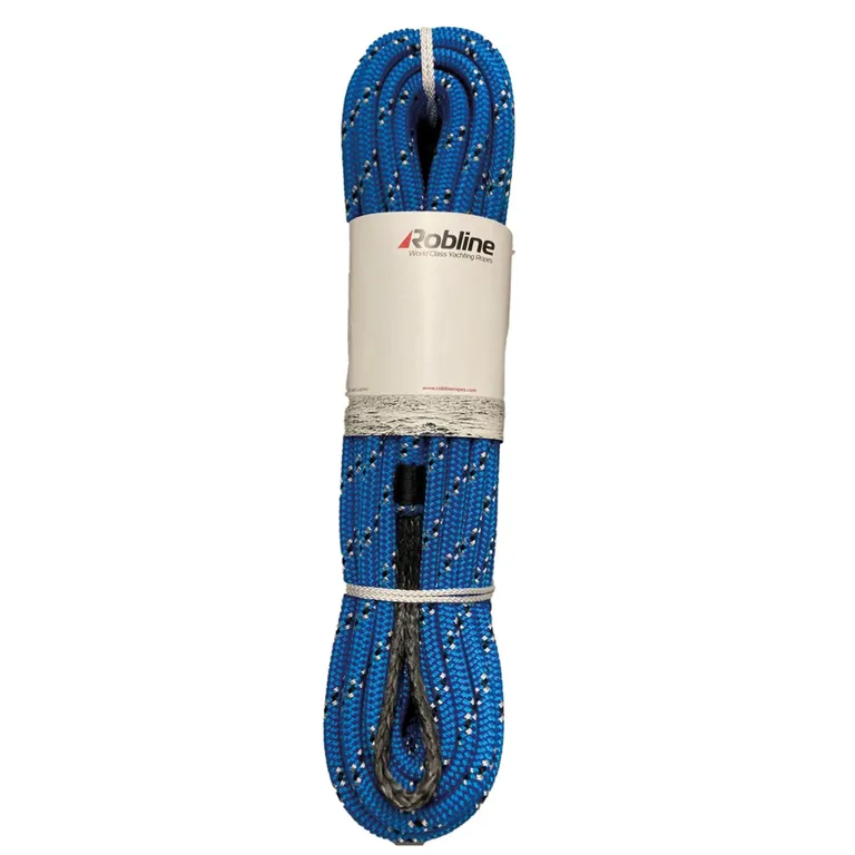 Robline Dyneema fall med tausjakkel - Blå 10mm 35m