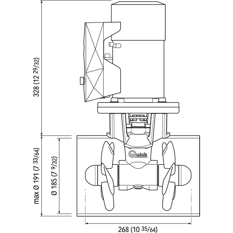Quick baugpropell pakke 185mm tunnel 85kg skyvekraft