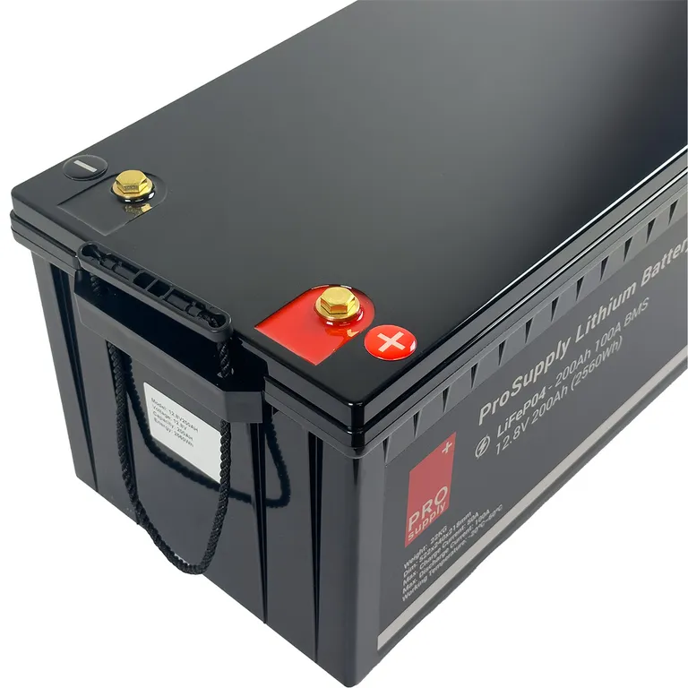 ProSupply Lithium 12V LiFePO4 batteri 200Ah 100A BMS
