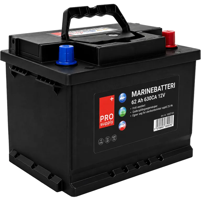 ProSupply marinebatteri 12V 62Ah 480CCA