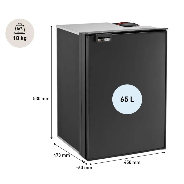 Isotherm Cruise Classic CR65 Total Black 65L kjøleskap, matt sort, 12/24V