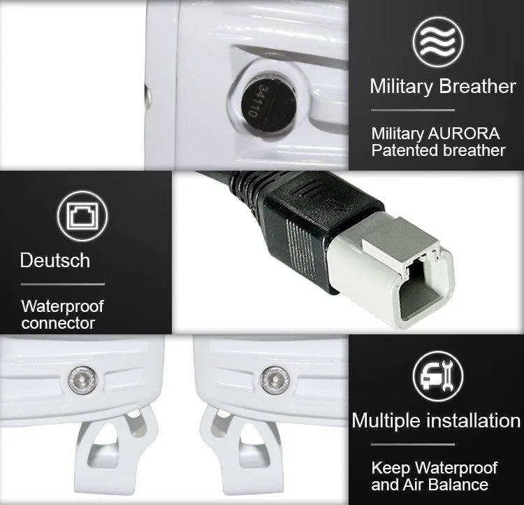 Dekkslyskaster LED 10cm 40W Hvit 12 / 24 Volt