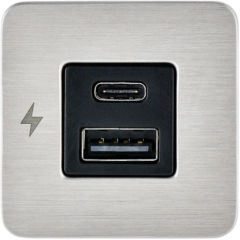 Scanstrut Tile USB-A & C kontakt (Børstet stål ramme) 12/24V