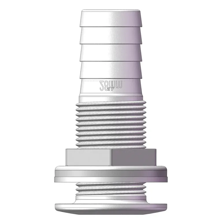 TruDesign Skroggjennomføring 1" - 28mm BSP stuss - Hvit