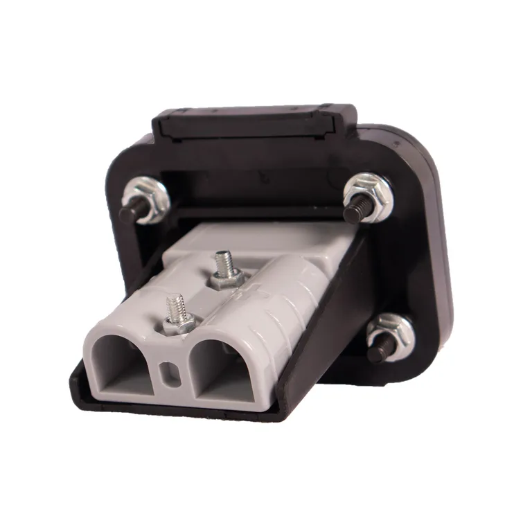 Innfelt kontakt m/lokk 50A 6 mm2 Svart