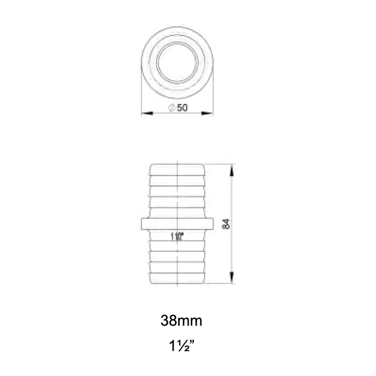 TruDesign Slangeskjøt 38/38 mm (1 1/2") 