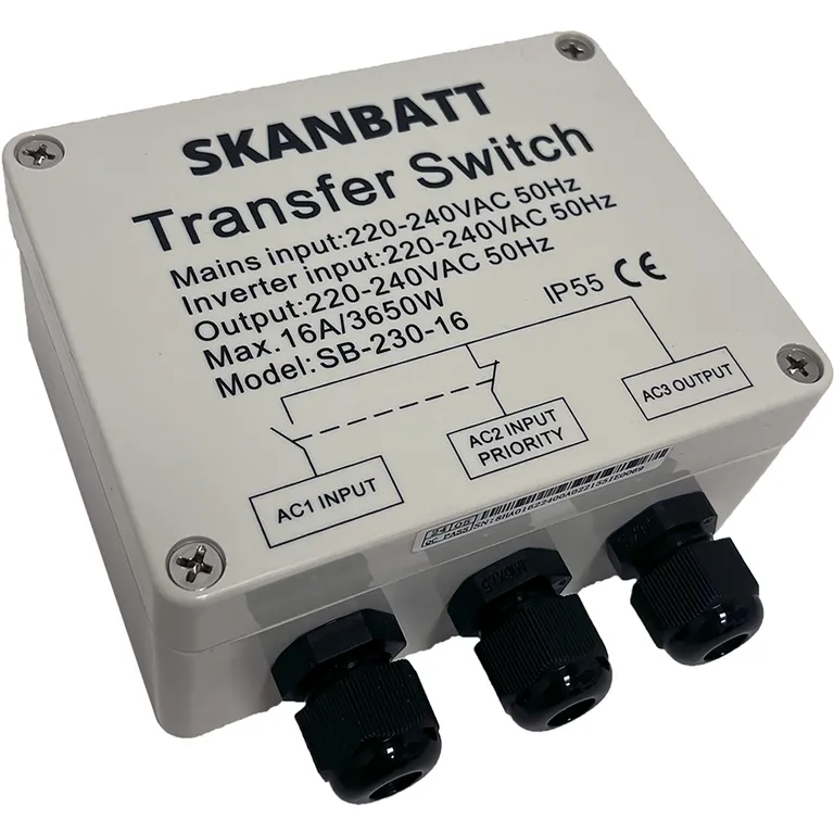 SKANBATT Transfer Switch 3600VA US-16