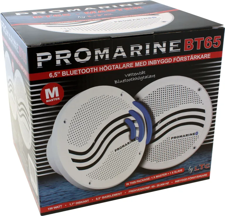 Promarine Høyttaler 6,5" 150W Bluetooth Hvit