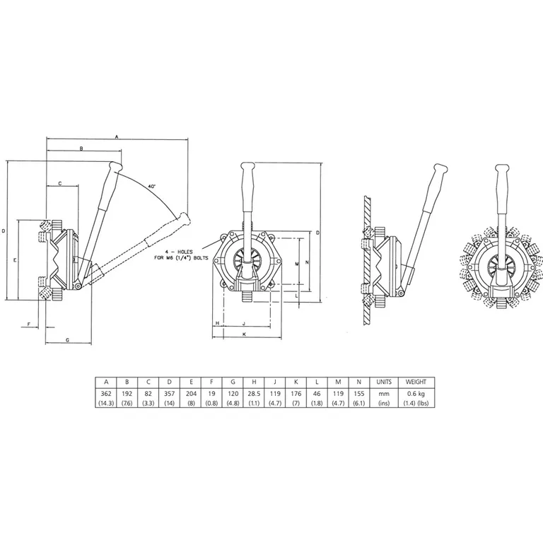 Jabsco lensepumpe 25mm