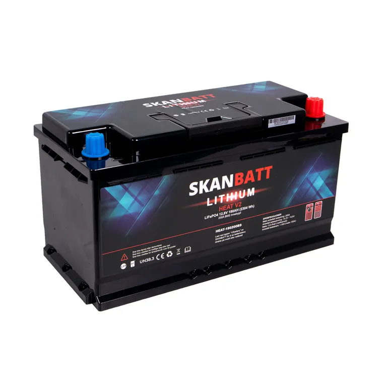 Skanbatt V2 Lithium Heat 12V 180Ah LiFePO4-batteri, 150A BMS - Bobil