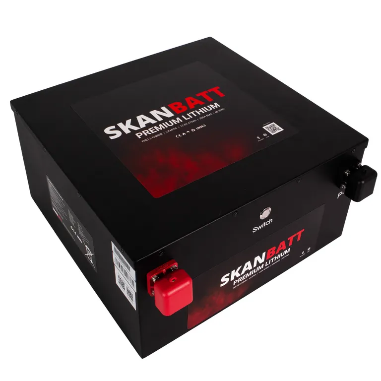 Skanbatt Premium 470Ah 12V LiFePO4 litiumbatteri med Bluetooth og varme