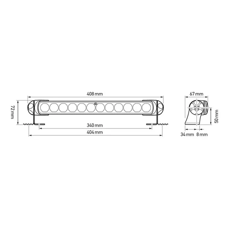 Hella Sea Hawk-350 LED Lyskaster smalt/langt lysbilde, Hvit 12/24V