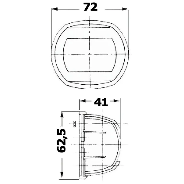 Osculati Compact 12 AISI316 lanterne rustfritt stål (grønn)
